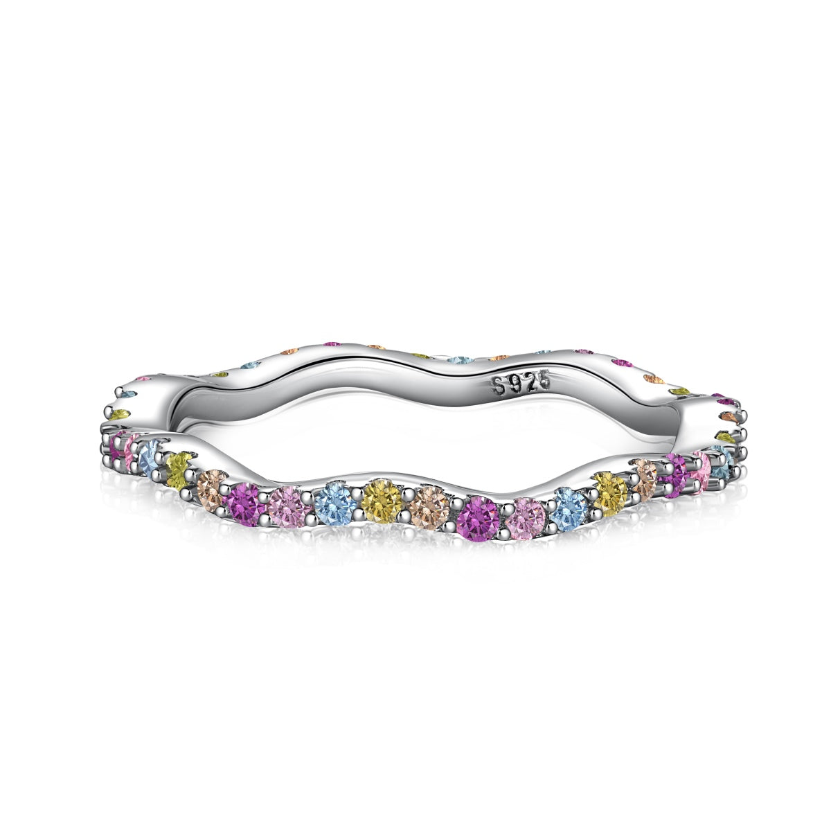 [Olivia Jewelry]Dainty Colorful Round Cut Party Ring