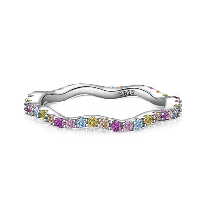[Olivia Jewelry]Dainty Colorful Round Cut Party Ring