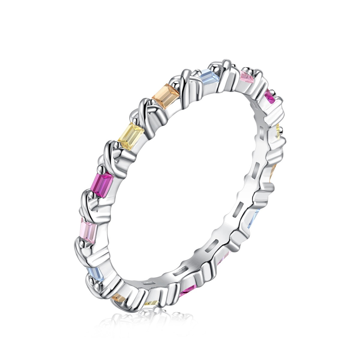 [Olivia Jewelry]Charming Colorful Round Cut Daily Ring