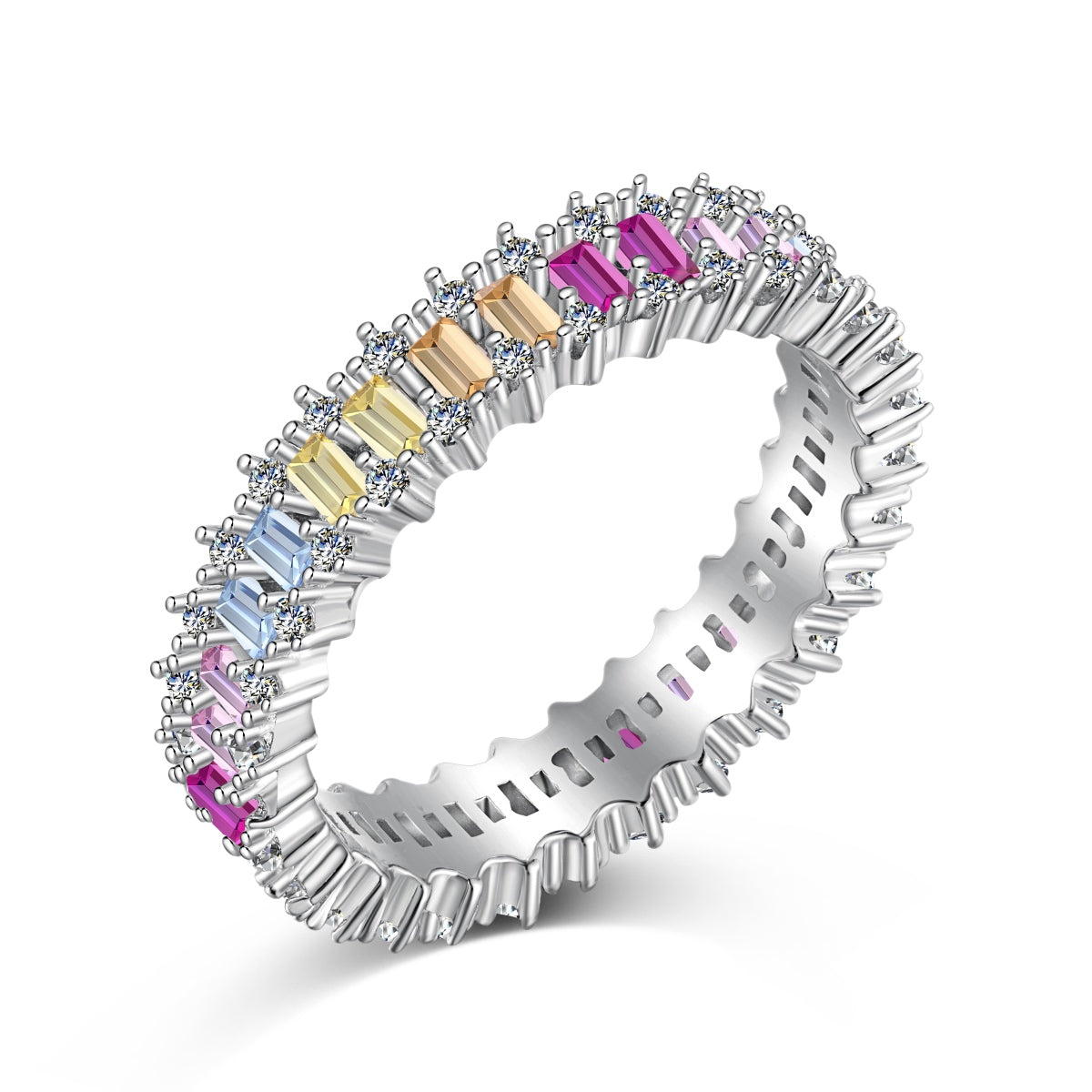 [Olivia Jewelry]Splashy Ornate Emerald Cut Cocktail Ring