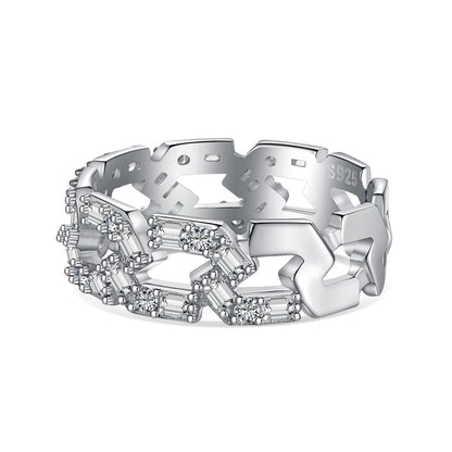 [Elitejewels]輝く鮮やかなエメラルドカットのデイリーリング