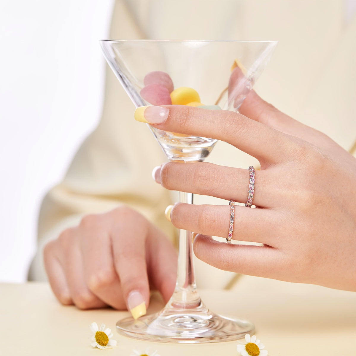 [Olivia Jewelry]Charming Colorful Round Cut Daily Ring