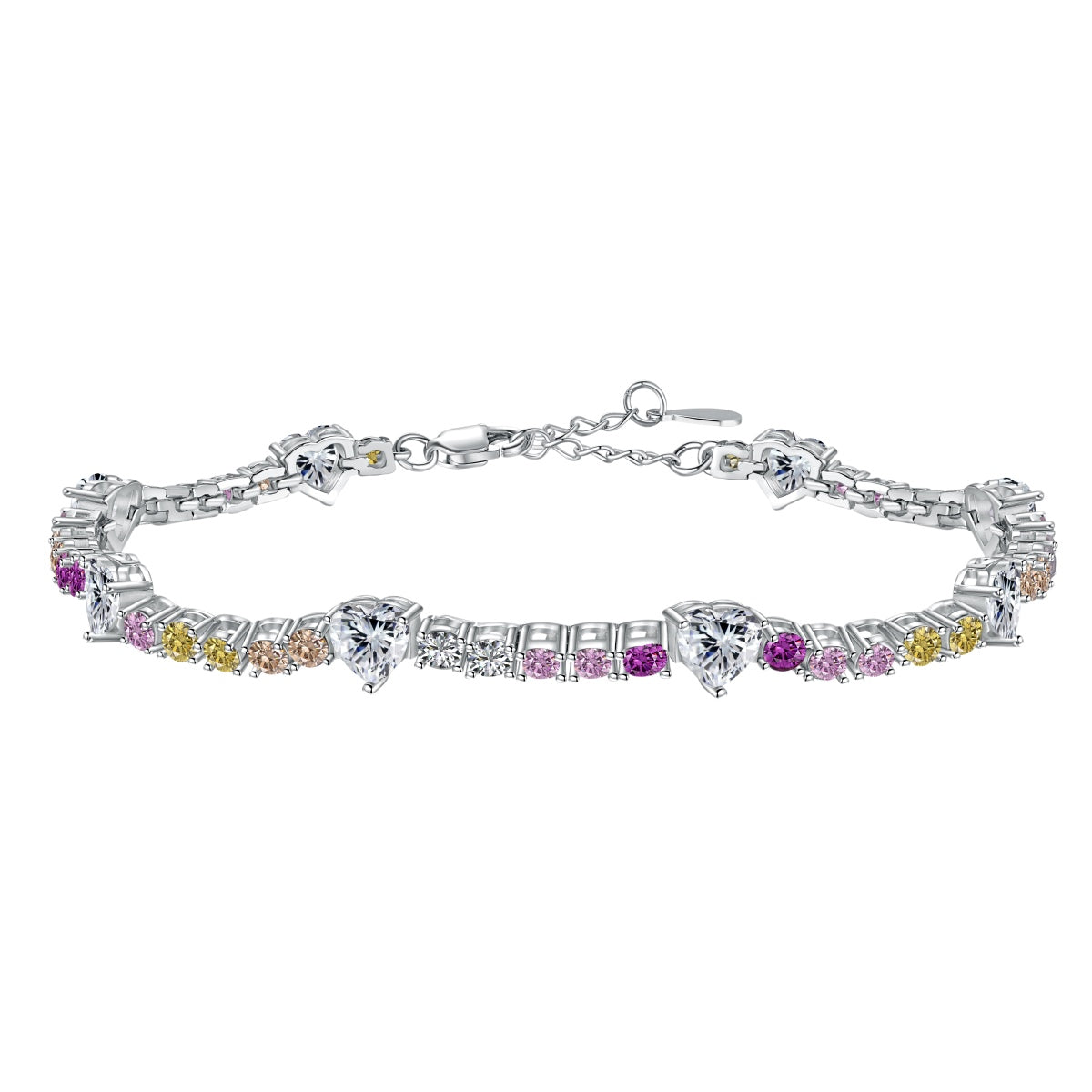 [Olivia Jewelry]Romantic Heart Shape Round Cut Lover Bracelet