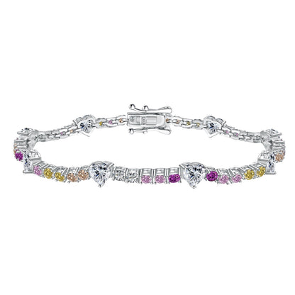 [Olivia Jewelry]Romantic Heart Shape Round Cut Lover Bracelet