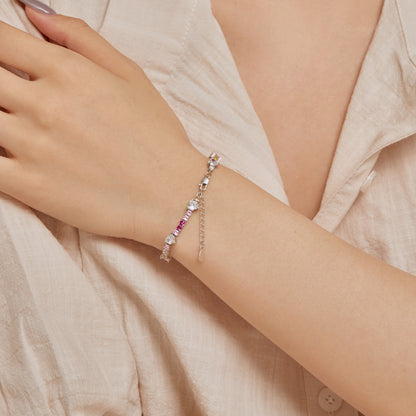 [Olivia Jewelry]Romantic Heart Shape Round Cut Lover Bracelet