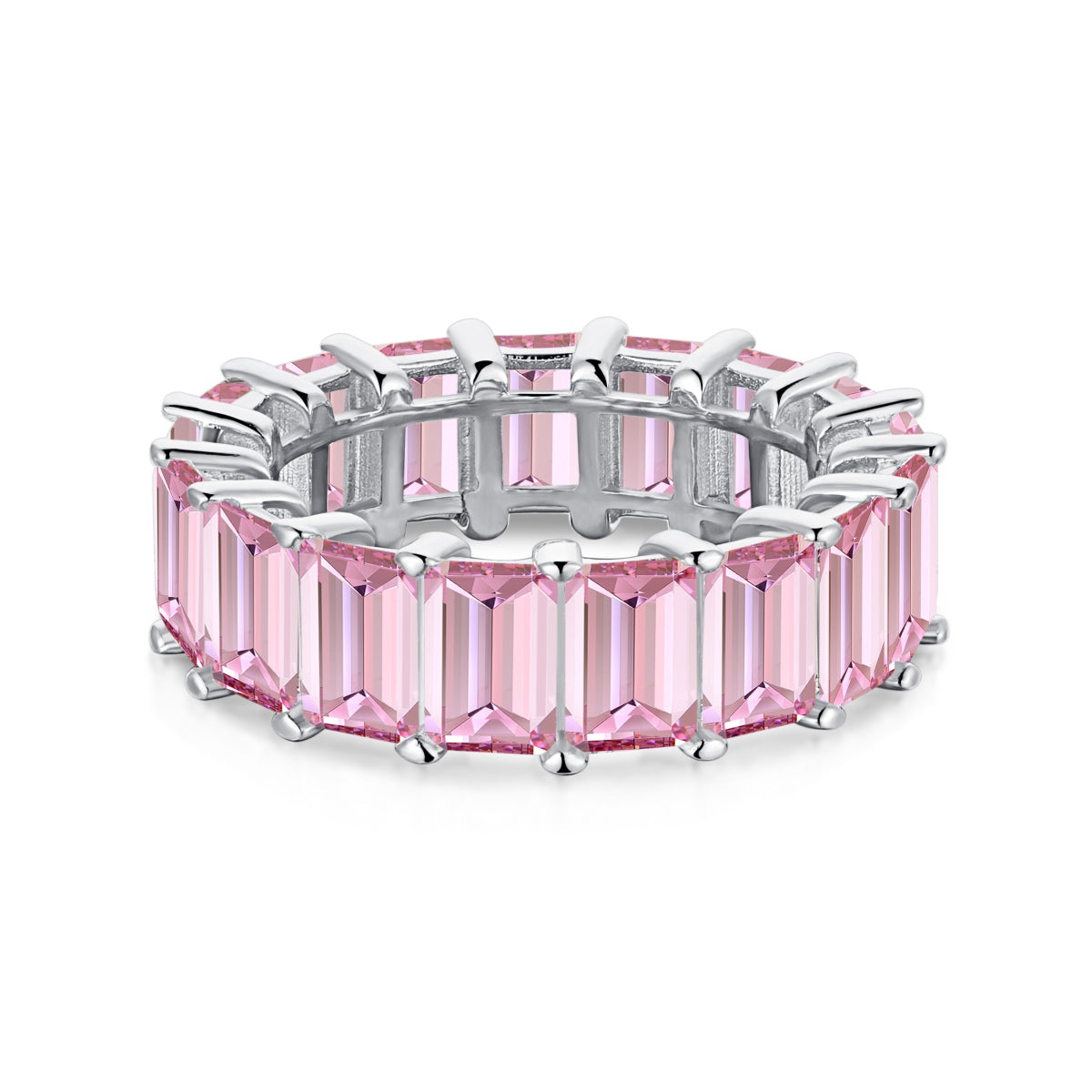 [Olivia Jewelry]0.75 Carat Elegant Emerald Cut Tennis Ring