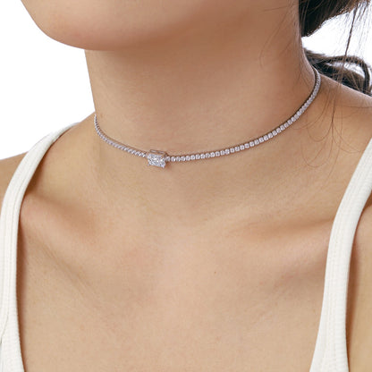 [Olivia Jewelry]2.0 carat Ornate Emerald Cut Necklace