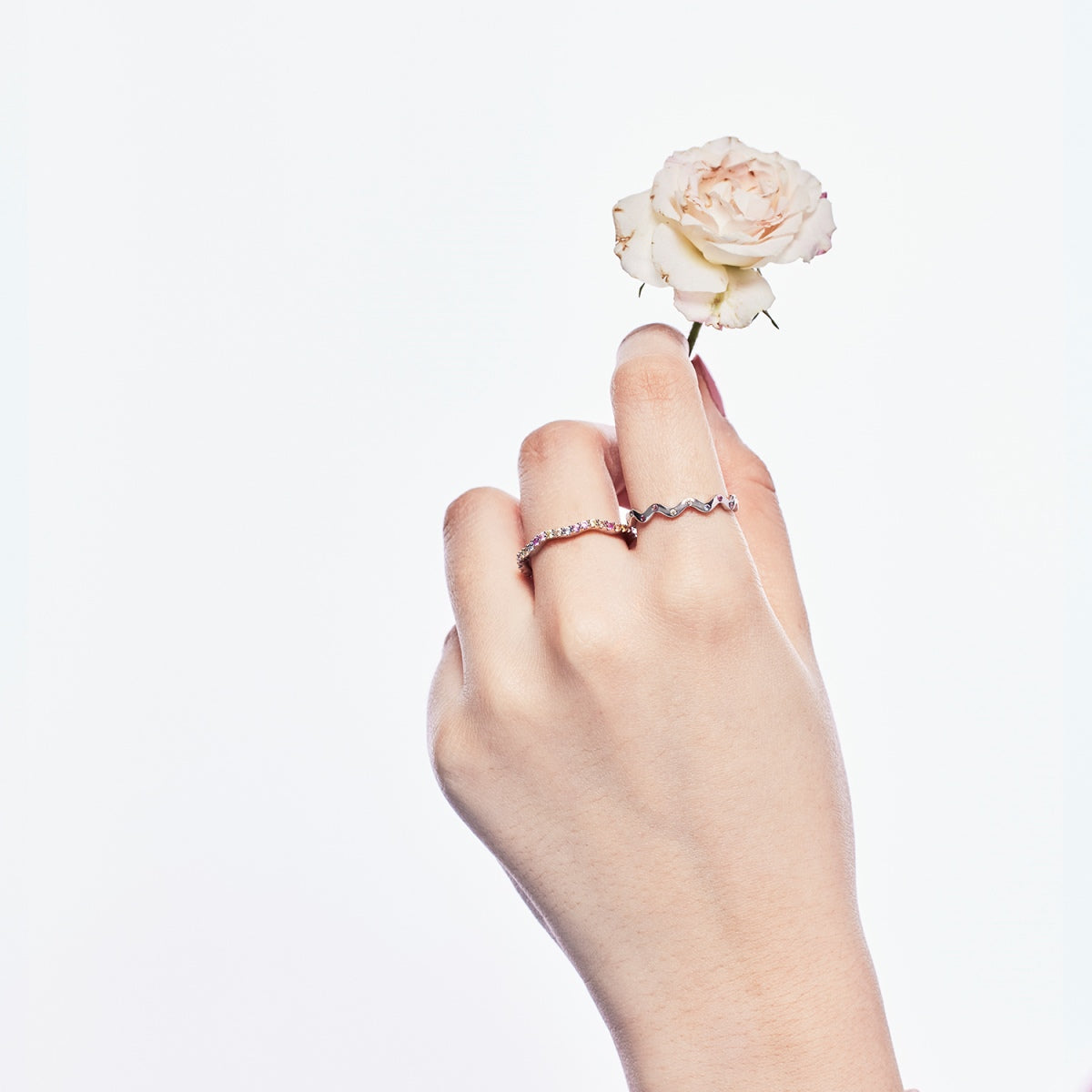 [Olivia Jewelry]Dainty Colorful Round Cut Party Ring