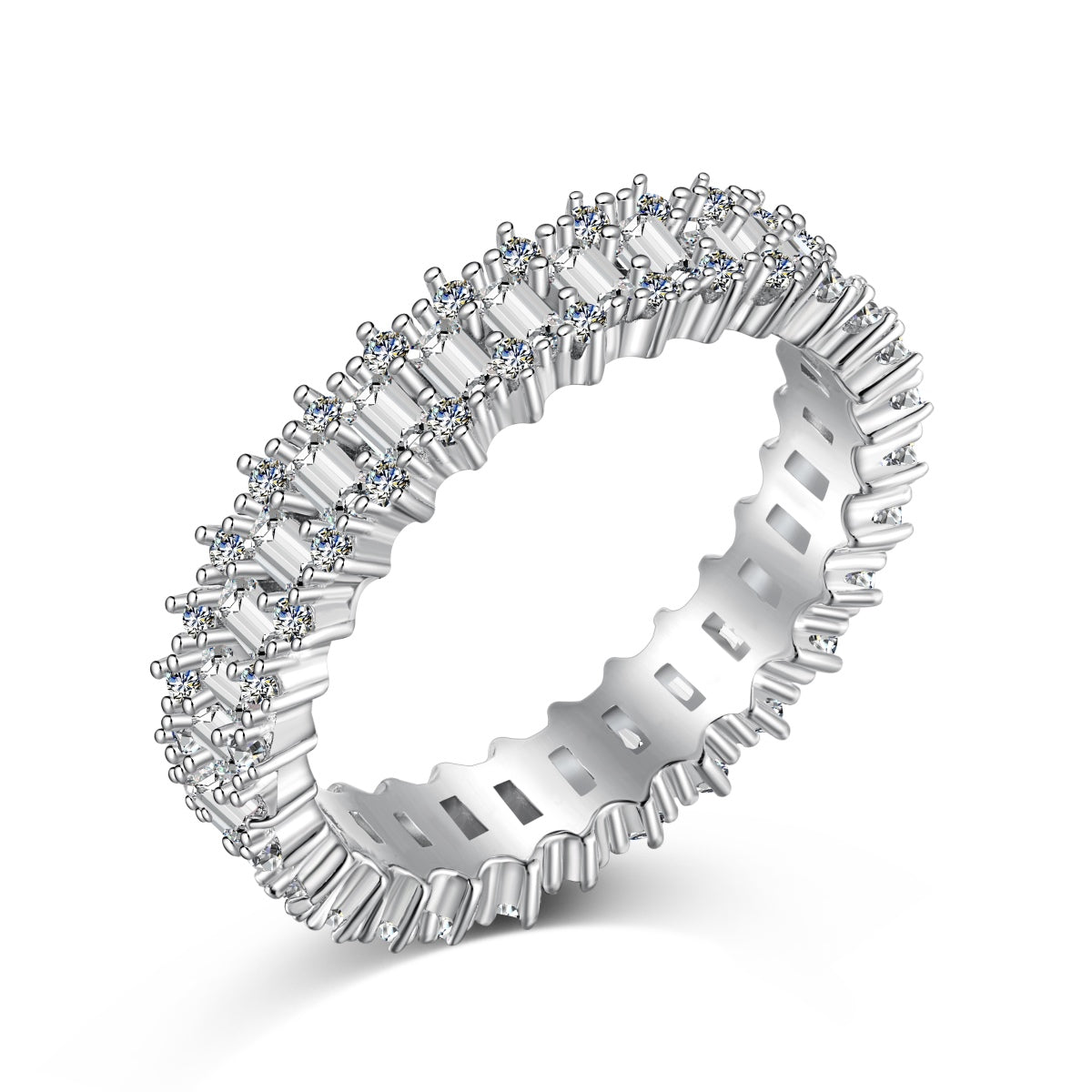 [Olivia Jewelry]Splashy Ornate Emerald Cut Cocktail Ring