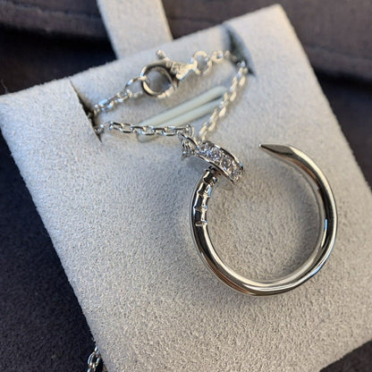 [Olivia Jewelry]JUSTE NECKLACE SILVER DIAMONDS