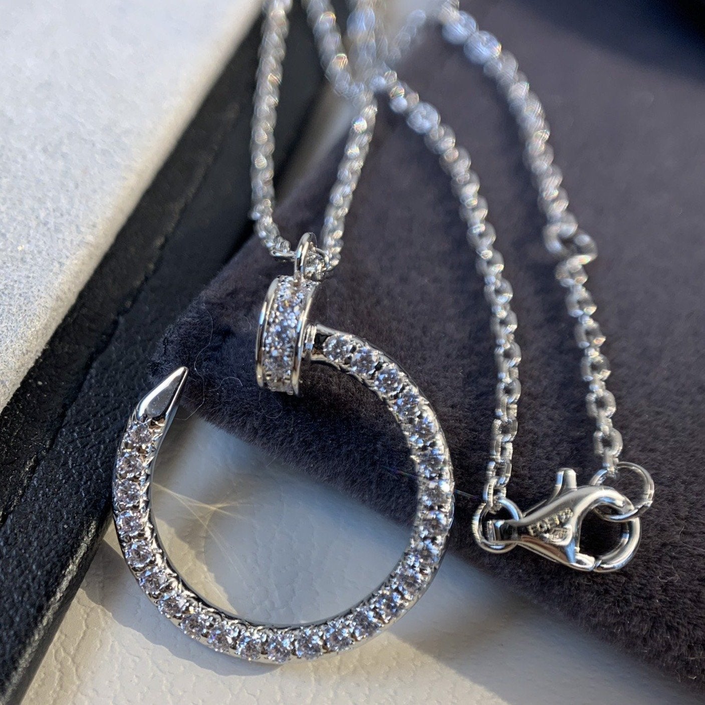 [Olivia Jewelry]JUSTE NECKLACE SILVER DIAMONDS