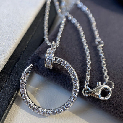 [Olivia Jewelry]JUSTE NECKLACE SILVER DIAMONDS