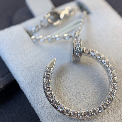 [Olivia Jewelry]JUSTE NECKLACE SILVER DIAMONDS
