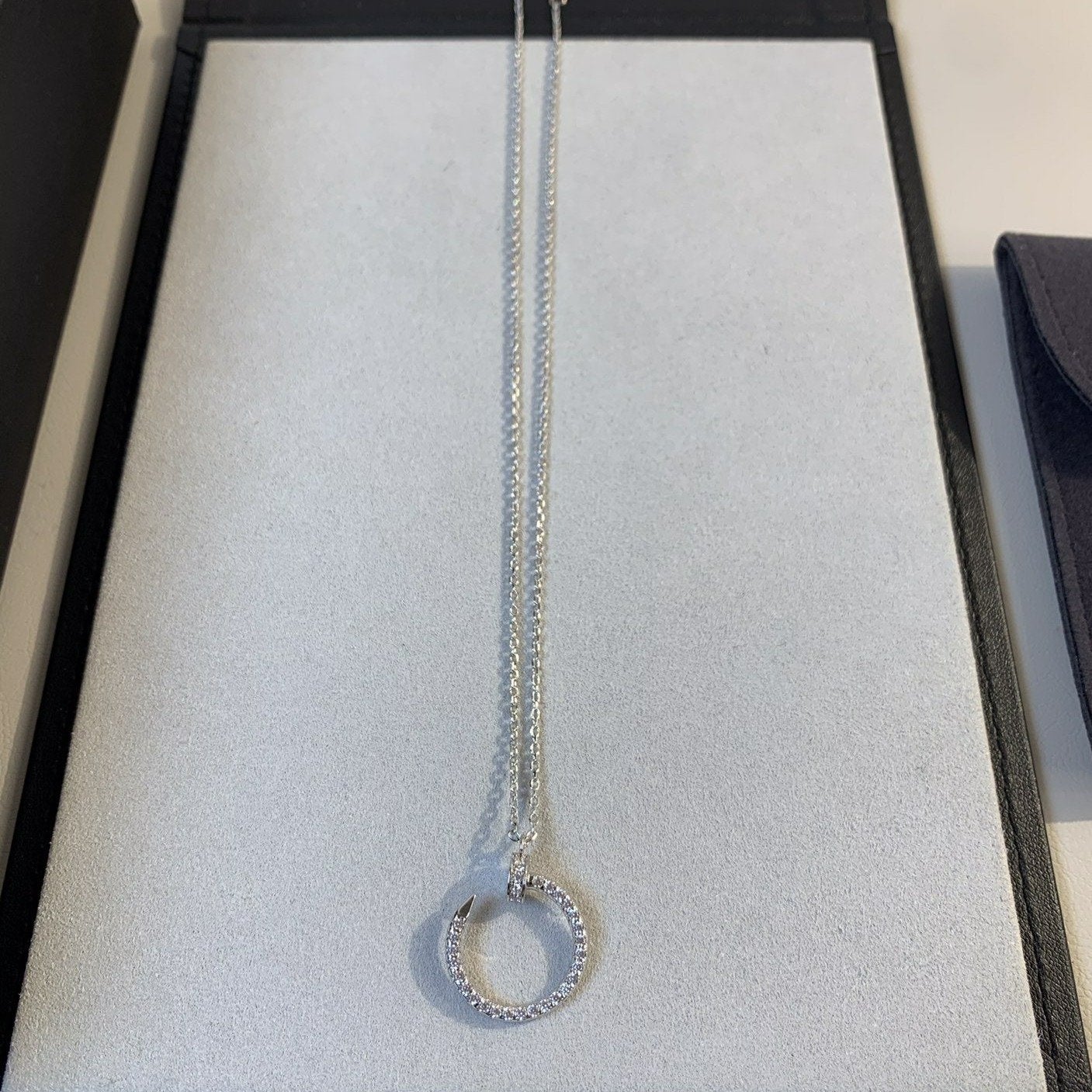 [Olivia Jewelry]JUSTE NECKLACE SILVER DIAMONDS
