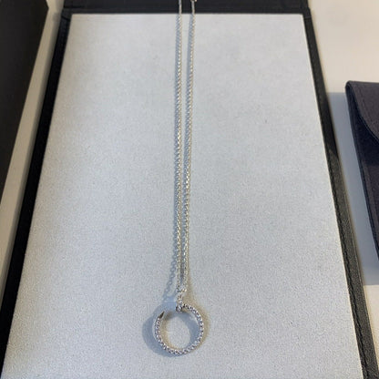 [Olivia Jewelry]JUSTE NECKLACE SILVER DIAMONDS