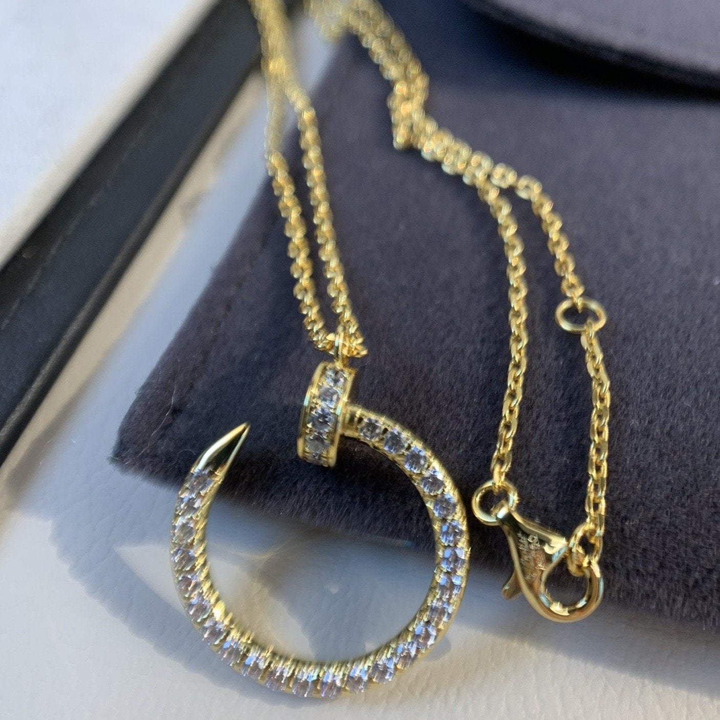 [Olivia Jewelry]JUSTE NECKLACE GOLD DIAMONDS