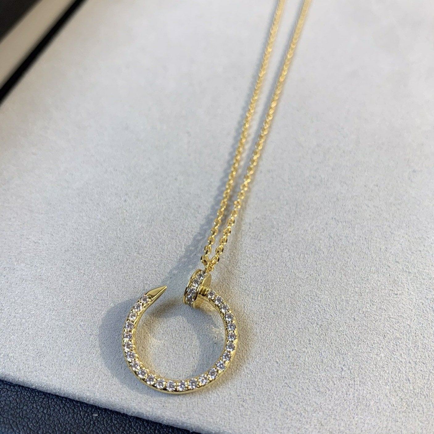 [Olivia Jewelry]JUSTE NECKLACE GOLD DIAMONDS