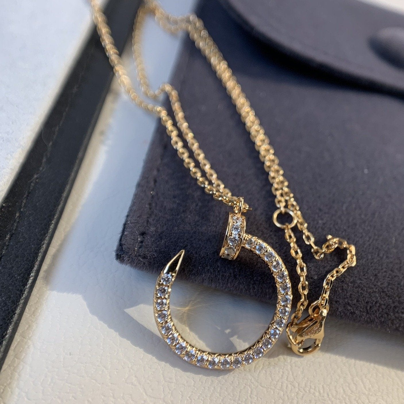 [Olivia Jewelry]JUSTE NECKLACE PINK GOLD DIAMONDS