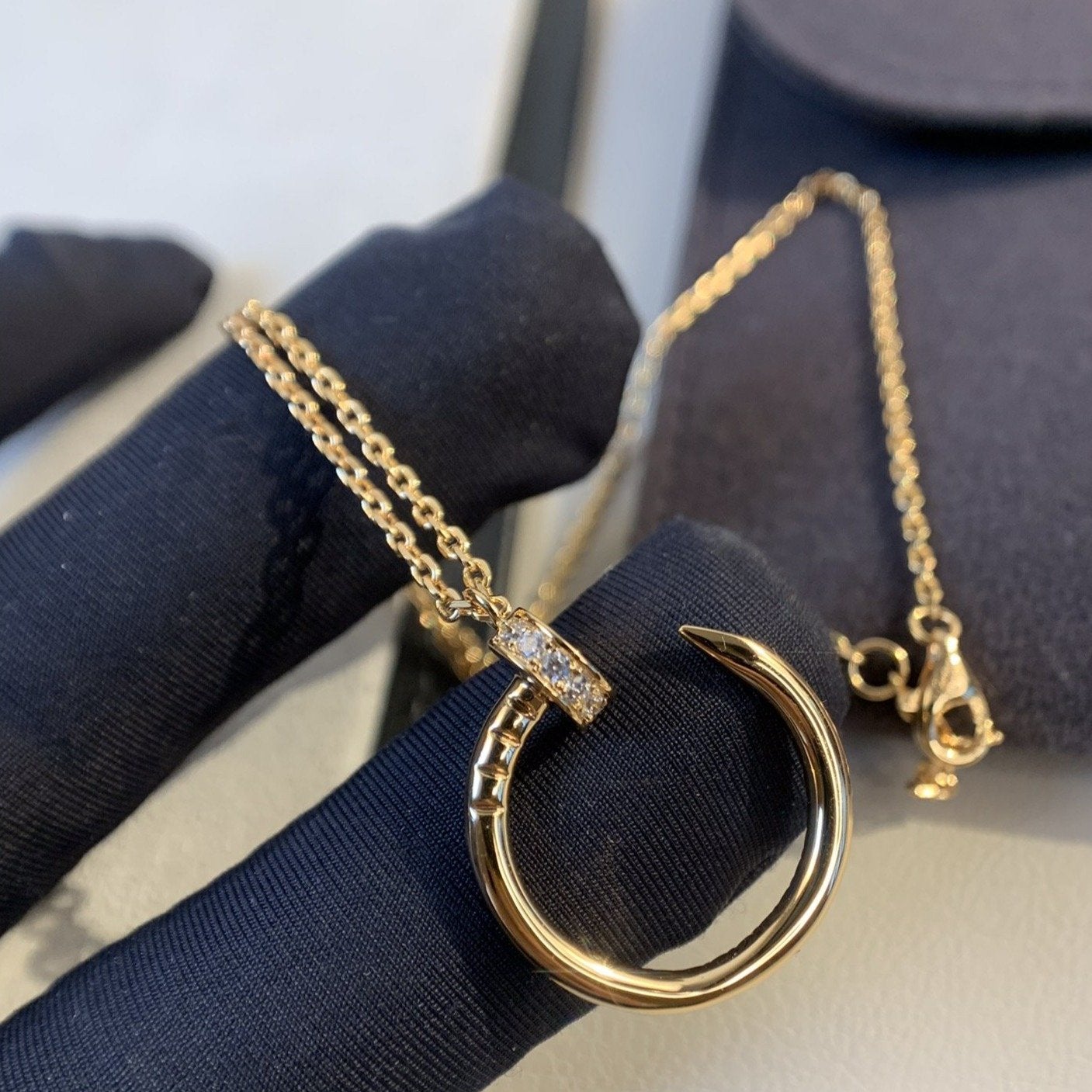 [Olivia Jewelry]JUSTE NECKLACE PINK GOLD DIAMONDS