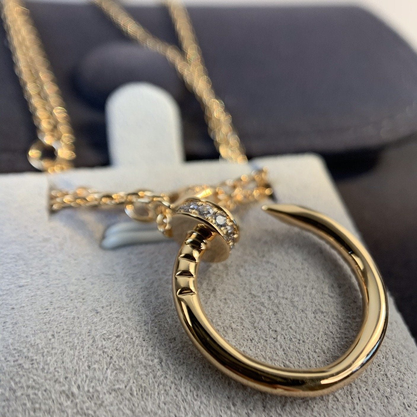 [Olivia Jewelry]JUSTE NECKLACE PINK GOLD DIAMONDS