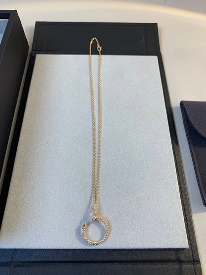[Olivia Jewelry]JUSTE NECKLACE PINK GOLD DIAMONDS