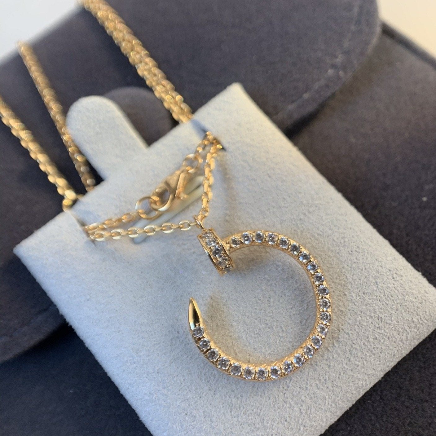 [Olivia Jewelry]JUSTE NECKLACE PINK GOLD DIAMONDS