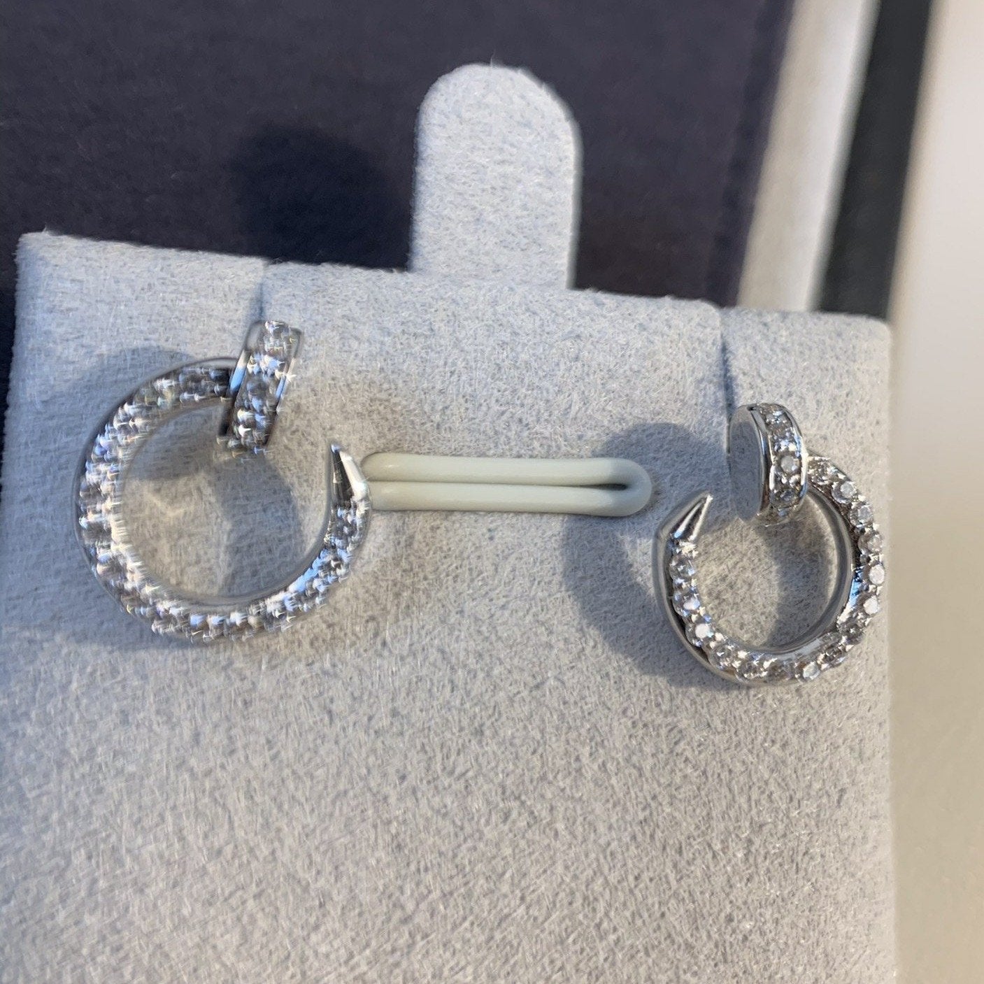 [Olivia Jewelry]JUSTE EARRINGS SILVER DIAMONDS