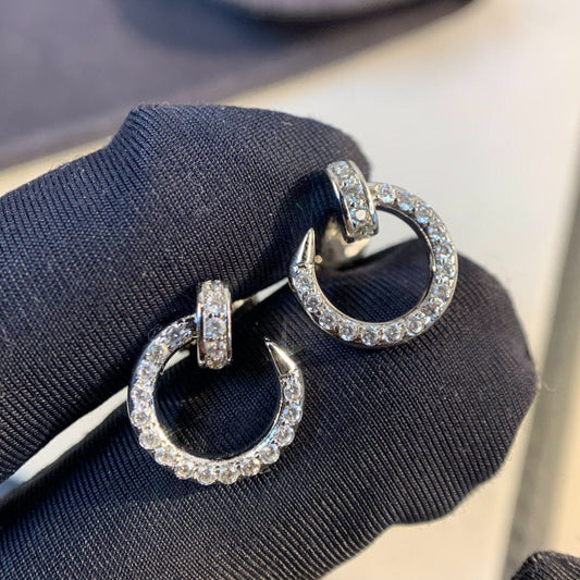 [Olivia Jewelry]JUSTE EARRINGS SILVER DIAMONDS