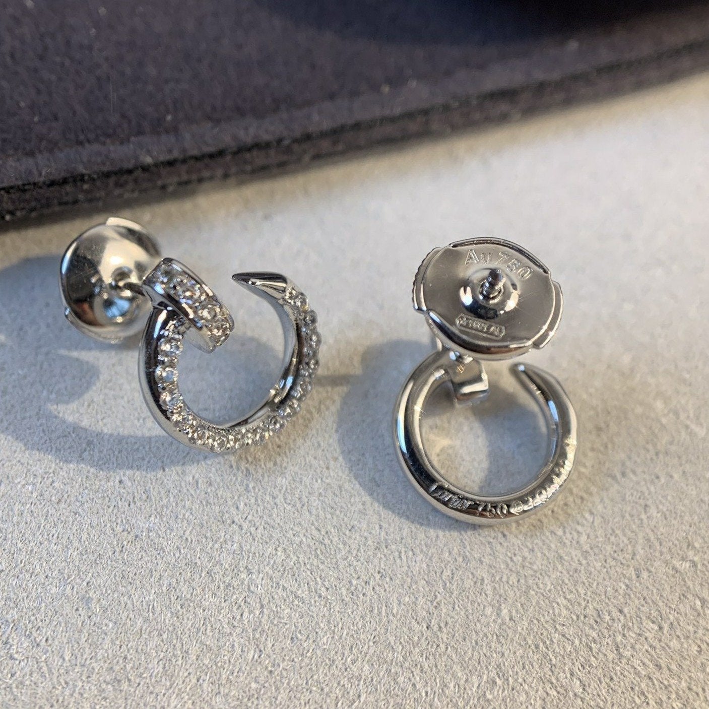 [Olivia Jewelry]JUSTE EARRINGS SILVER DIAMONDS