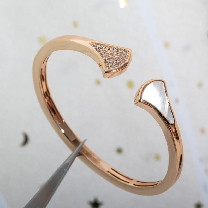 [OLIVIA]DREAM BRACELET OPEN PINK GOLD MOP DIAMOND