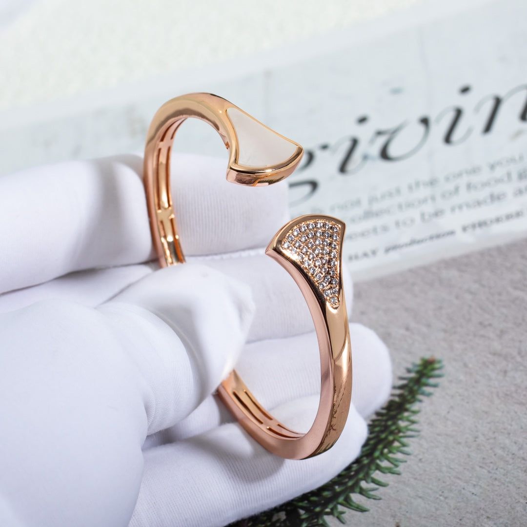 [OLIVIA]DREAM BRACELET OPEN PINK GOLD MOP DIAMOND