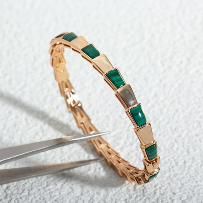 [OLIVIA]SERPENTI BRACELET PINK GOLD MALACHITE