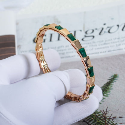 [OLIVIA]SERPENTI BRACELET PINK GOLD MALACHITE