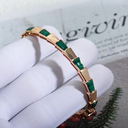 [OLIVIA]SERPENTI BRACELET PINK GOLD MALACHITE