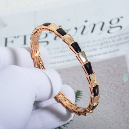 [OLIVIA]SERPENTI BRACELET PINK GOLD ONYX