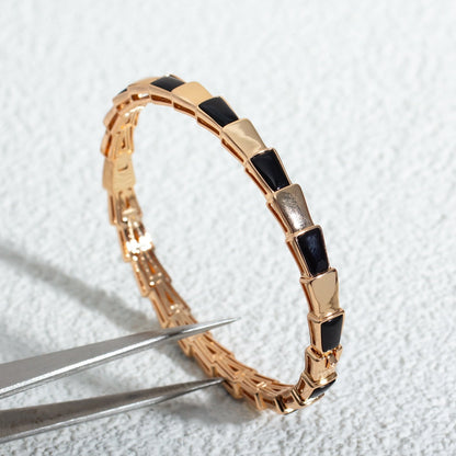 [OLIVIA]SERPENTI BRACELET PINK GOLD ONYX