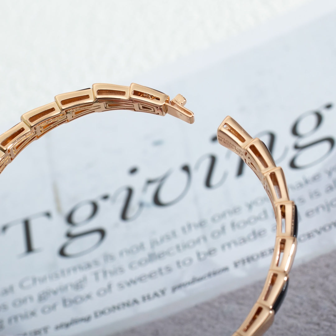 [OLIVIA]SERPENTI BRACELET PINK GOLD ONYX