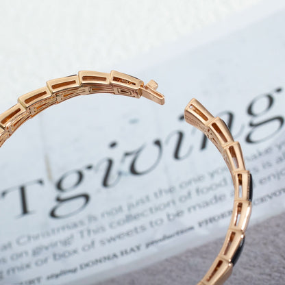 [OLIVIA]SERPENTI BRACELET PINK GOLD ONYX