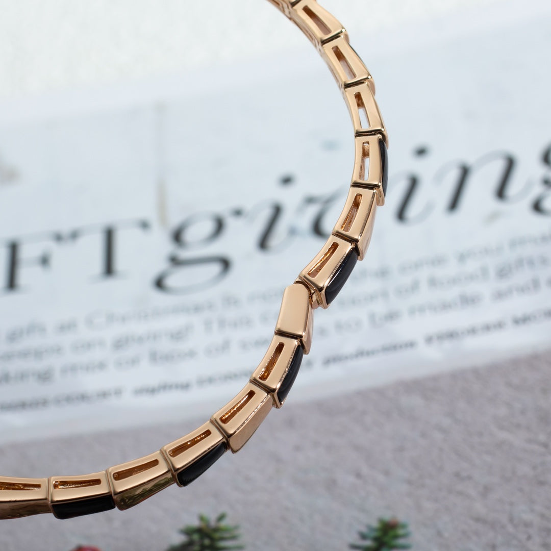 [OLIVIA]SERPENTI BRACELET PINK GOLD ONYX