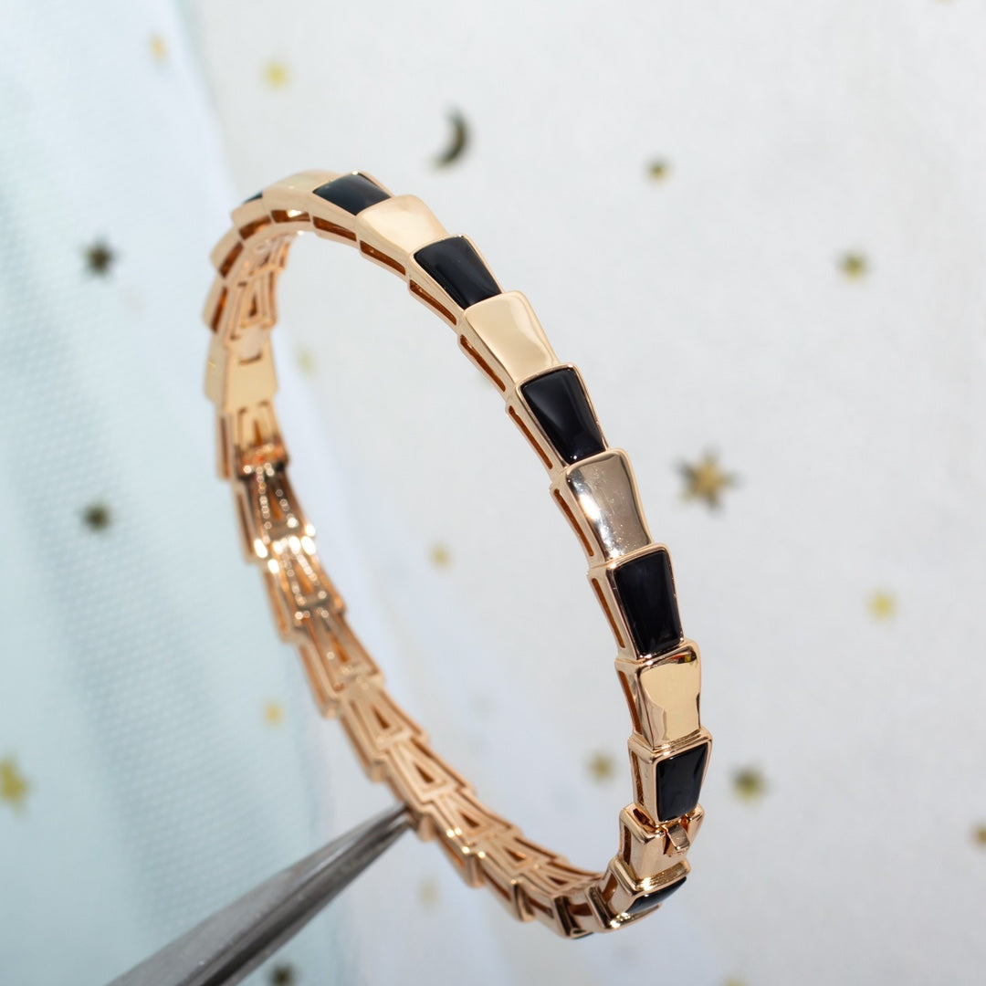 [OLIVIA]SERPENTI BRACELET PINK GOLD ONYX