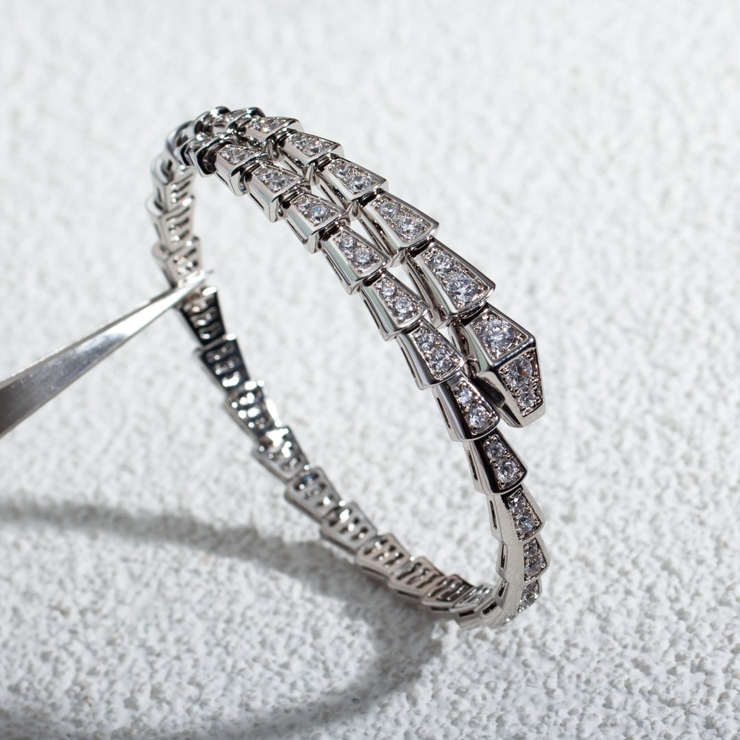 [OLIVIA]SERPENTI BRACELET 6MM SILVER DIAMOND