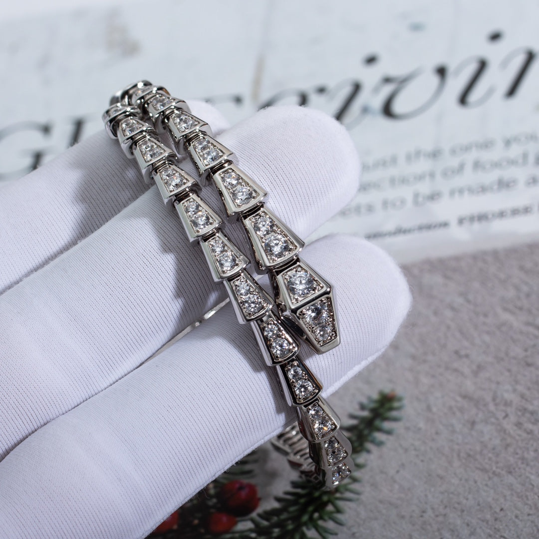 [OLIVIA]SERPENTI BRACELET 6MM SILVER DIAMOND