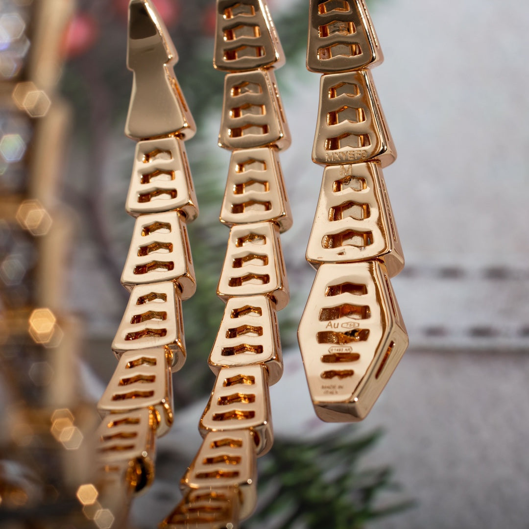 [OLIVIA]SERPENTI BRACELET PINK GOLD DIAMOND DOUBLE ROW