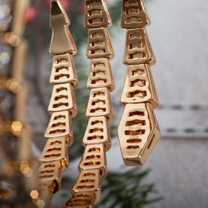 [OLIVIA]SERPENTI BRACELET PINK GOLD DIAMOND DOUBLE ROW