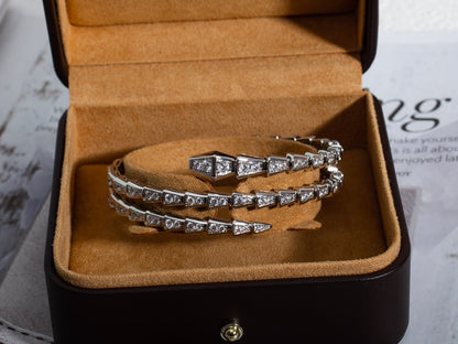 [OLIVIA]SERPENTI BRACELET SILVER DIAMOND DOUBLE ROW