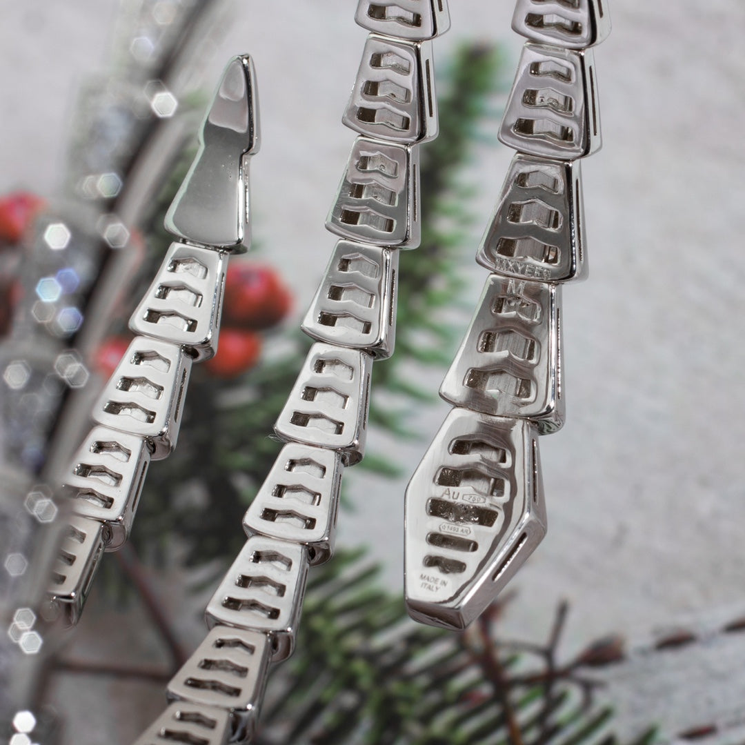 [OLIVIA]SERPENTI BRACELET SILVER DIAMOND DOUBLE ROW