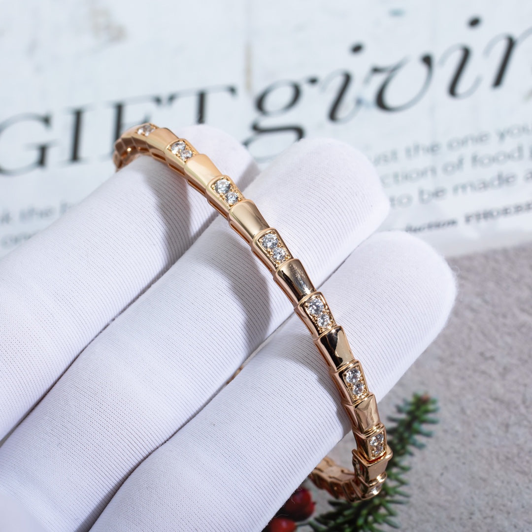[OLIVIA]SERPENTI SMALL BRACELET PINK GOLD DIAMOND