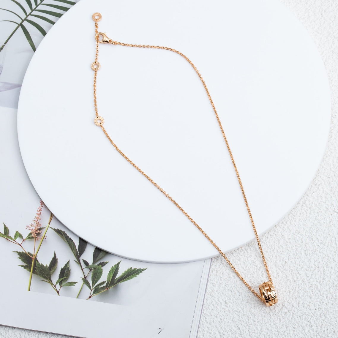 [OLIVIA]PARENTESI NECKLACE PINK GOLD