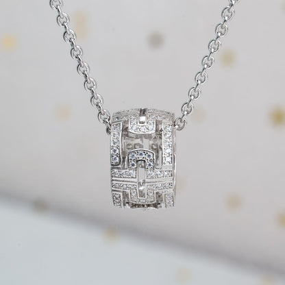 [OLIVIA]PARENTESI NECKLACE SILVER DIAMOND
