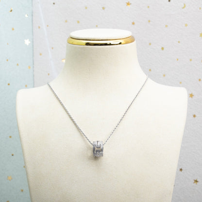 [OLIVIA]PARENTESI NECKLACE SILVER DIAMOND